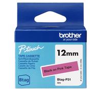 Brother BTAG-P31 label-making tape Black on pink