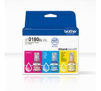 Brother BTD180 Cyan, Magenta & Yellow Ink Bottles for Tank Benefit Printers