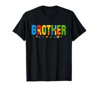 Brother Building Block Style Cute Colorful Toy Brick T-Shirt