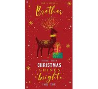 Brother Christmas Card Hope This Christmas Shines Bright For You 9" x 5"