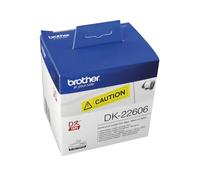 Brother Continuous Film Labelling Tape 62mm x 15.24m Black on Yellow DK22606