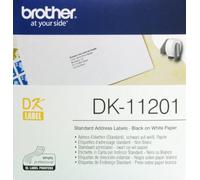 Brother DK-11201 Label Roll, Standard Address Labels, Black on White, 400 Labels, 29 mm (W) x 90 mm (L), Genuine Supplies