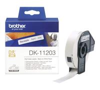 Brother DK-11203 Label Roll, File Folder Labels, Black on White, 300 Labels, 17 mm (W) x 87 mm (L), Brother Genuine Supplies