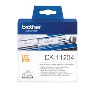 Brother DK-11204 Roll of 17mm x 54mm Multi Purpose Black On White Paper Labels