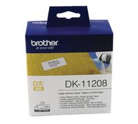 Brother DK-11208 Roll of 38mm x 90mm Black On White Large Address Labels