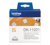 Brother DK-11221 Roll of 23mm x 23mm Black On White Square Address Labels