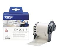 Brother DK-22113 Label Roll, Continuous Length Film, Black on Clear, Single Label Roll, 62mm (W) x 15.24M (L), Brother Genuine Supplies