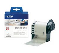 Brother DK-22113 Label Roll of 62mm Black on Clear Continuous Length Film Tape