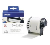 Brother Continuous Paper Labelling Tape 62mm x 30.48m Black on White DK22205