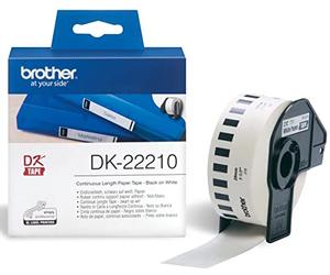 Brother DK-22210 | Original Continuous Paper Roll | Black on White | 29mm x 30.48m