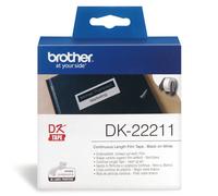 Brother DK-22211 Continuous Roll of 29mm Black On White Film Tape (DK22211)