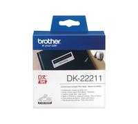 Brother DK-22211 Label Roll, Continuous Length Film, Black on White, Single Labe