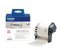 Brother The Brother DK-22212 Black on White Continuous Film Label Roll â“ 62mm. Tape is 15.24m long.