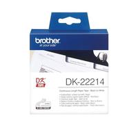 Brother DK-22214 Label Roll, Continuous Length Paper, Black on White, Single Label Roll, 12mm (W) x 30.48M (L), Brother Genuine Supplies