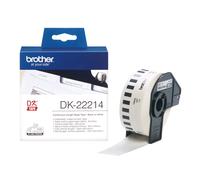 Brother DK-22214 Roll of 12mm x 30.48m Black On White Continuous Paper Tape