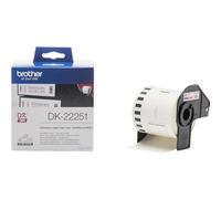 Brother DK-22251 Label Roll, Continuous Length Paper, Black/Red on White, Single Label Roll, 62mm (W) x 15.24M (L), Brother Genuine Supplies