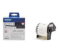 Brother DK-22251 Label Roll, Continuous Length Paper, Black/Red on White, Single Labe