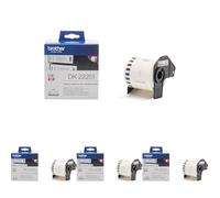 Brother DK-22251 Label Roll, Continuous Length Paper, Black/Red on White, Single Label Roll, 62mm (W) x 15.24M (L), Brother Genuine Supplies (Pack of 4)