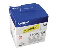 Brother DK-22606 Label Roll of 62mm Black On Yellow Continuous Length Film Tape