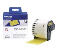 Brother DK-44605 Label Roll, Removable Continuous Length Paper, Black on Yellow, Single Label Roll, 62mm (W) x 30.48M (L), Brother Genuine Supplies
