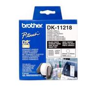 P-Touch Brother Black On White Round 24mm Labels 1000 Labels - DK11218