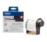Brother DK-22251 Label Roll, Continuous Length Paper, Black/Red on White, Single Label Roll, 62mm (W) x 15.24M (L), Brother Genuine Supplies