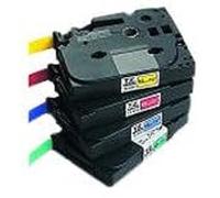 Brother - Fluorescent tape black on orange - Roll (1.2 cm x 8 m)