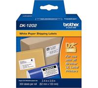 Brother Genuine DK-1202 Die-Cut Shipping Paper Labels, Long Lasting Reliability, 300 Labels Per Roll, (1) Roll per Box
