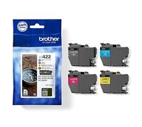 BROTHER Genuine LC-422VAL Black/Cyan/Magenta/Yellow, Multi-Pack, Standard Yield, Includes 4 x Inkjet Cartridges, Genuine Supplies
