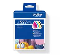 Brother LC-527BK/LC-527C/LC-527M/LC-527XL Inkjet Cartridges, Black/Cyan/Magenta/Yellow, Standard Yield, Multi-Pack, includes 4 x Inkjet Cartridges, Genuine Supplies