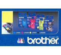 Brother Genuine LC900 4 x Black Cyan Magenta Yellow Ink Cartridge Multipack
