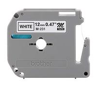 Brother Genuine P-Touch M-231 Tape, 1/2" (0.47") Standard P-Touch Tape, Black on White, for Indoor Use, Water Resistant, 26.2 Feet (8M), Single-Pack