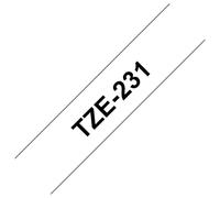 Brother Genuine P-Touch TZE-221 Tape, Extra Strength 6mm, 1/4", Laminated Black on White Water-Resistant, Single-Pack