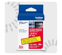 Brother Genuine P-Touch TZe Black Print on Yellow Label Tape (TZeS621), Strong Adhesive Laminated,3/8in x 26.2ft (9mm x 8m), for Select P-Touch Label Makers, Water-Resistant, Extra Strength