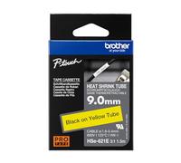 Brother Genuine Pro Tape HSe-621E Heat Shrink Tubing - Black on Yellow