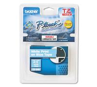Brother Genuine PTouch TZE545 Tape 34 07 Standard Laminated PTouch Tape White on Blue for Indoor or Outdoor Use W