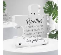 Brother Gifts for Best Brother Fathers Day Father's Day Thank You Graduation Birthday Christmas Valentines Big Brothers Gifts from Sister Brothers Gift PresentsAcrylic Block Puzzle Valentine Xmas