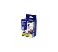 Brother Gloss Laminated Labelling Tape - 36 mm x 8m Black on White
