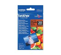 Brother BP71GP20 Photo Paper, 6 Inch x 4 Inch, Premium Plus Glossy, 15 cm (W) x 10 cm (L), 20 Sheets, Brother Genuine Supplies