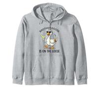Brother Goose Is On Loose Fun Summer Vibes Duck Design Zip Hoodie