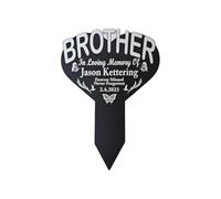 Brother Graveside Memorial Marker Loving Memory Gift for your Beloved Brother Personalised Plaques With Custom Text, Gardens Ground Stake Or Grave Ornaments - Acrylic, Waterproof and Hard Wearing.