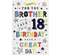Brother Happy 18th Birthday Card - Blue Balloons