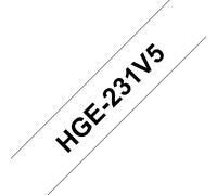 Brother HGE-231V5 DirectLabel black on white Laminat 12mm x 8m Pack=5