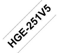 Brother HGE-251V5 DirectLabel black on white Laminat 12mm x 8m Pack=5