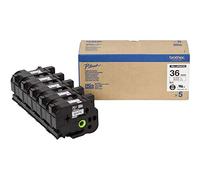 Brother HGe-261V5 Labelling Tape Cassette, Value Pack, Black on White, 36mm (W) x 8M (L), Laminated, Brother Genuine Supplies