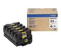 Brother HGE-651V5 - Black on yellow - Roll (2.4 cm x 8 m) 5 cassette(s) laminated tape - for P-Touch PT-9500pc, PT-9700PC, PT-9800PCN, P-Touch R RL-700S