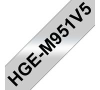 Brother HGE-M951V5 DirectLabel black on silver matt Laminat 24mm x 8m