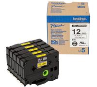 Brother HGE631V5 Black On Yellow 12mm High Grade Laminated P-Touch Label Tape
