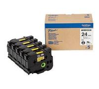 Brother HGE651V5 (24mm x 8m) Black On Yellow Labelling Tape (Pack of