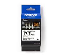 Brother HSe-241 Labelling Tape Cassette, Black on White, 17.7mm (W) x 1.5M (L), Heat Shrink Tube, Brother Genuine Supplies
